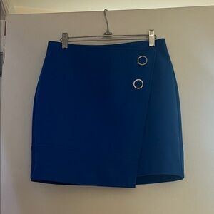H&M Royal Blue Mini Skirt with Silver Button Detail